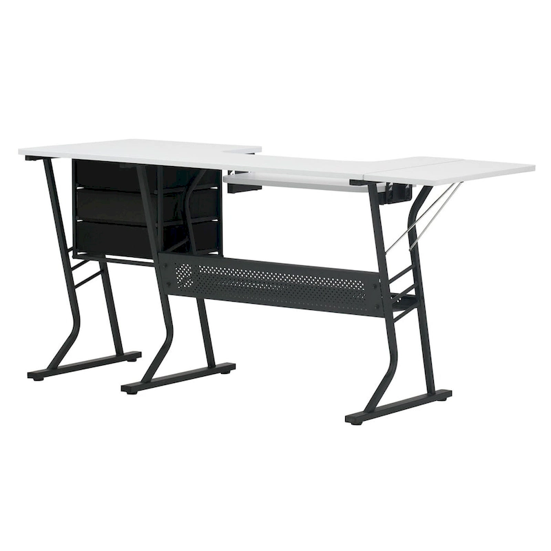 Studio Designs Eclipse Ultra Grey and White Wood Top Sewing Table
