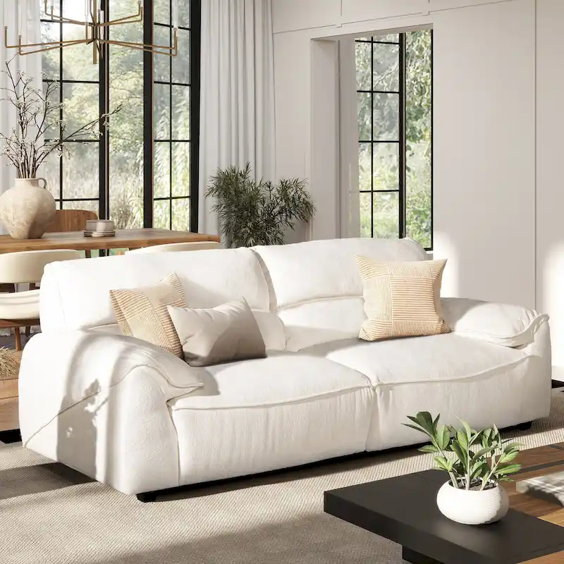 Sorrento 90.5  Chenille Upholstered 2-Piece Modular Sofa