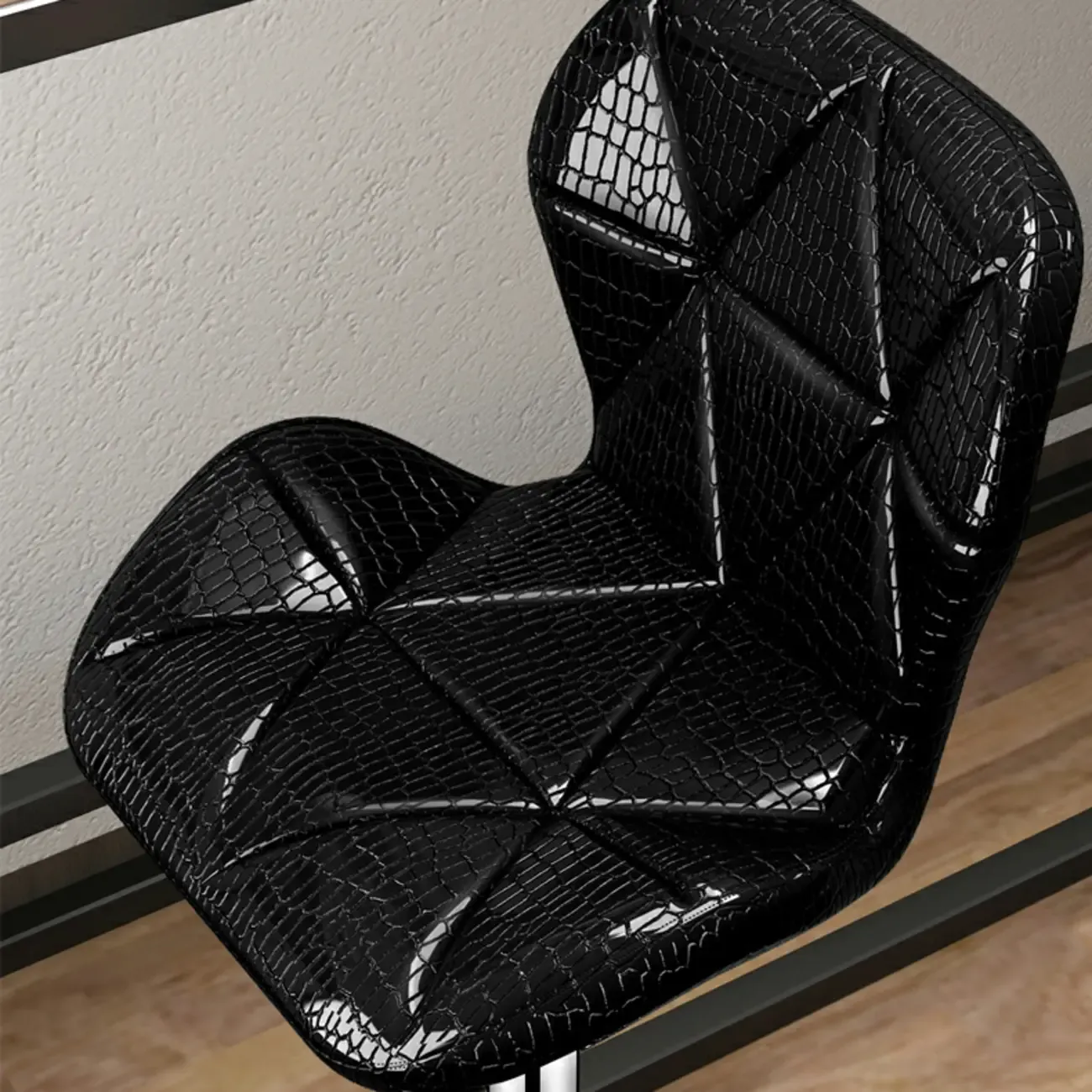 Square Adjustable Swivel Leather Bar Stools with Back