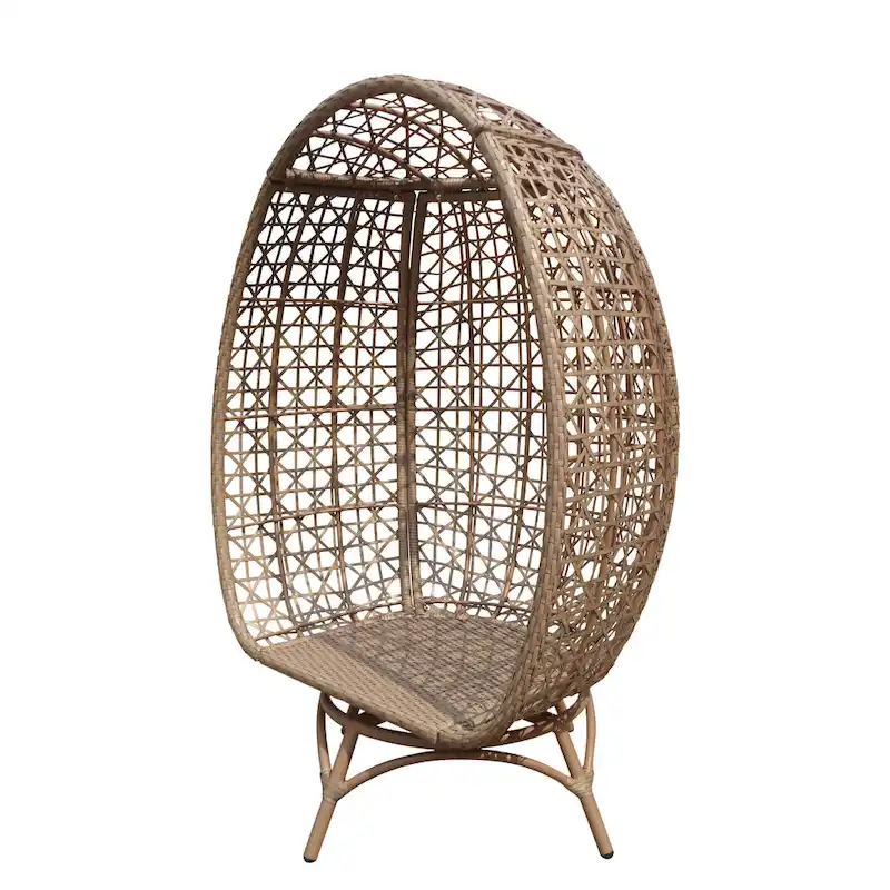 Rio Vista Sandstone Swivel Egg Chair Set with Side Table (2-Piece)