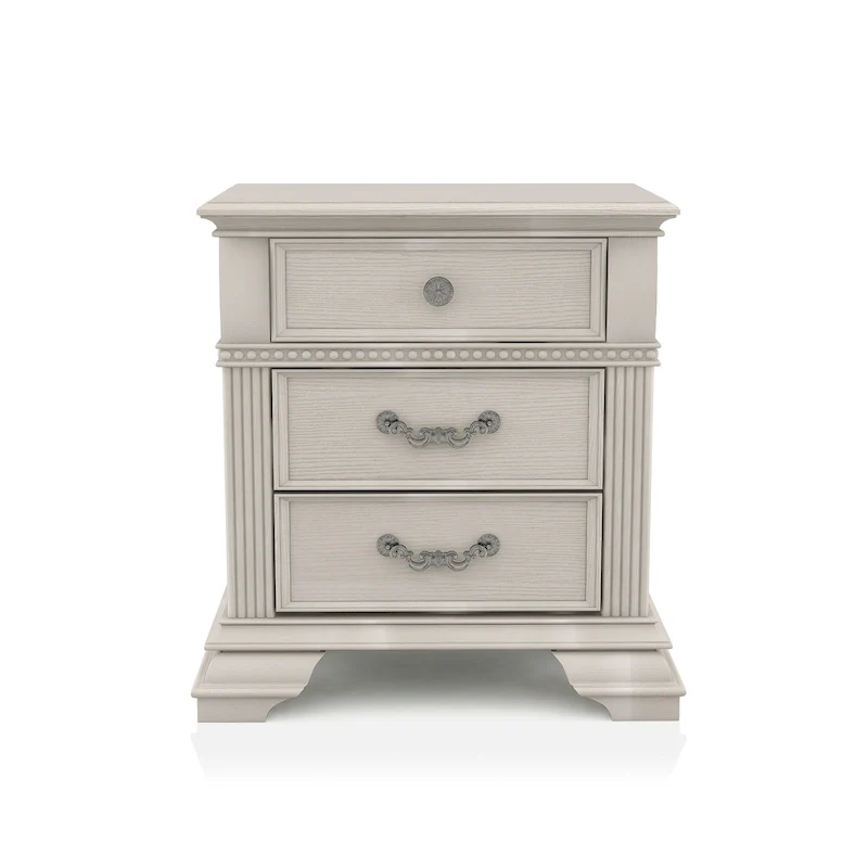 Stroh Traditional Wood 2-Drawer Nightstand with USB Charger by Furniture of America