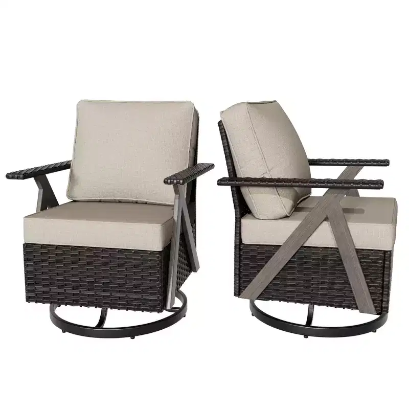 UPTIOT Polyethylene (PE) Wicker Outdoor Patio Sofa with Cushions