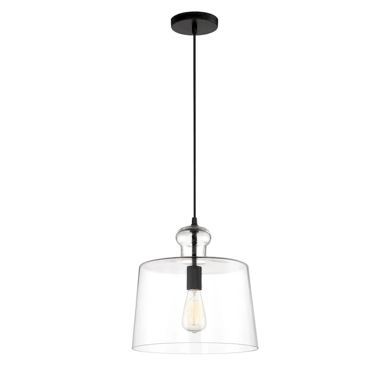 Minka Lavery Clarity Coal & Clear Glass 1 Light Pendant