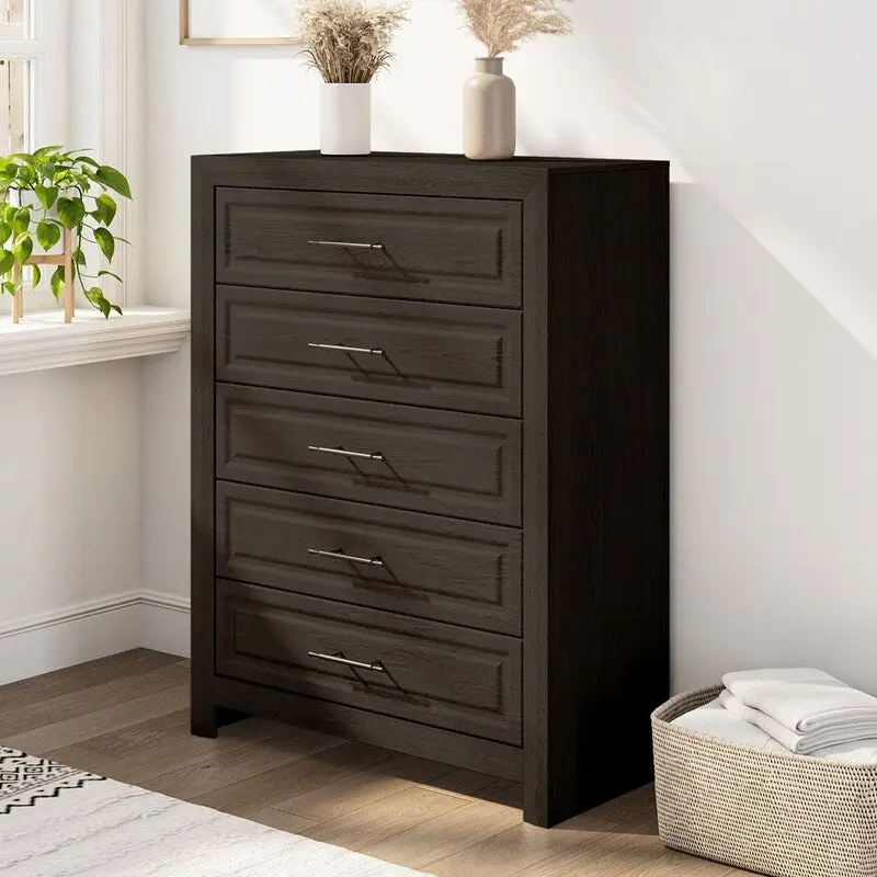 Elegant MDF 5-Drawer Dresser with Wood-Like Finish