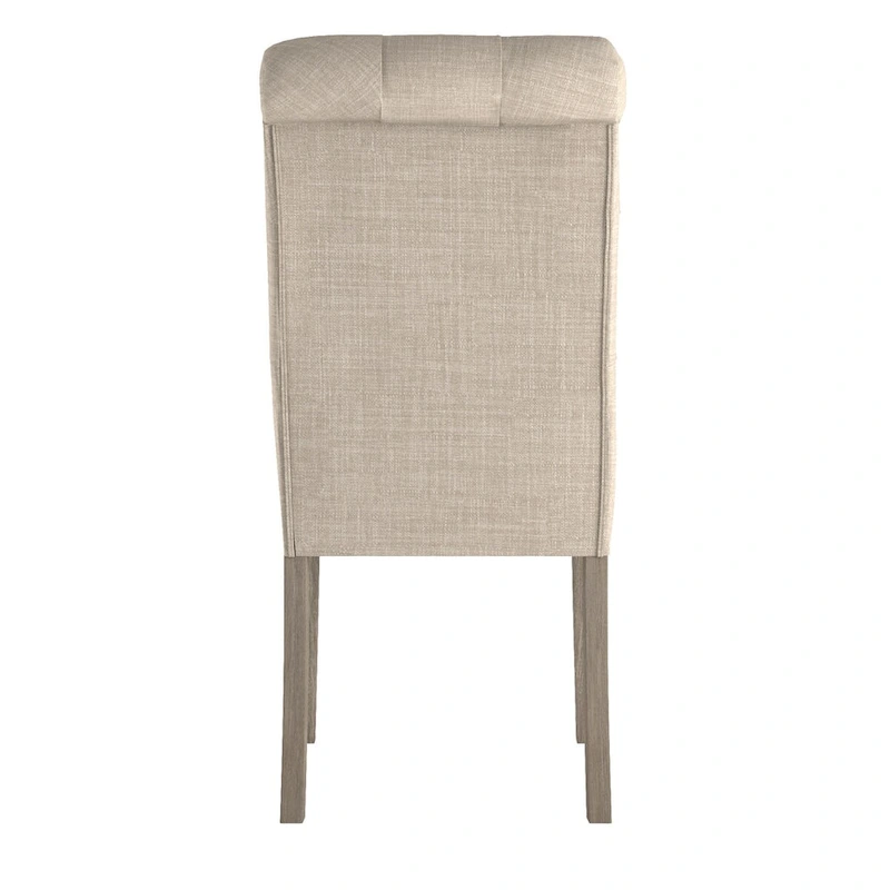 Benchwright Linen Tufted Dining Chair with Grey Finish Legs (Set of 2) by iNSPIRE Q Artisan