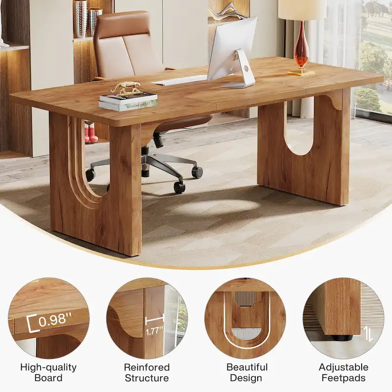 70.9-Inch Large Executive Desk, Modern Simple Office Computer Desk