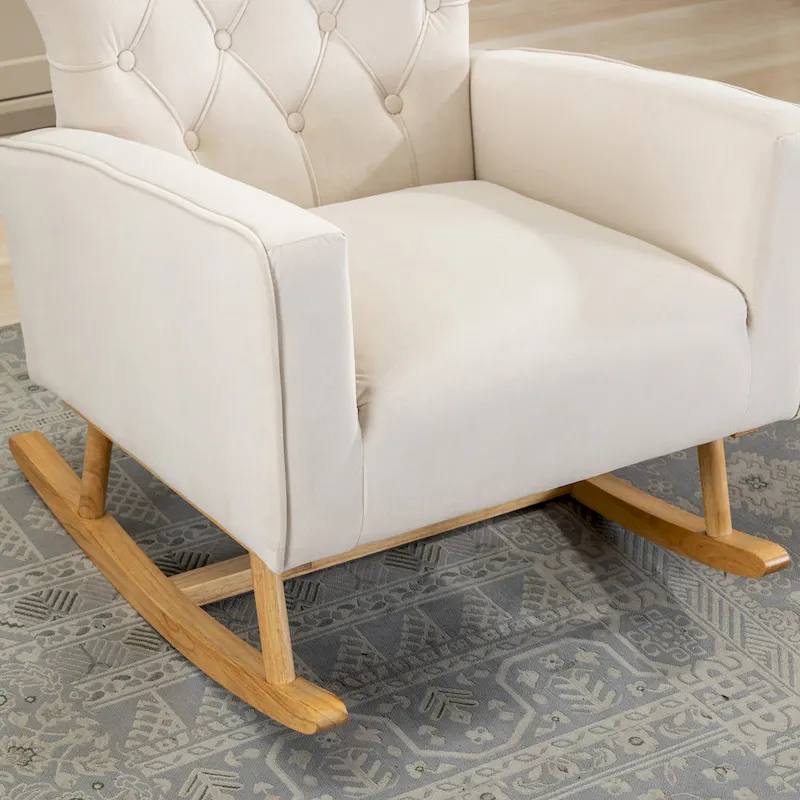 Tufted Rocking Chair Single Sofa Accent Rocker