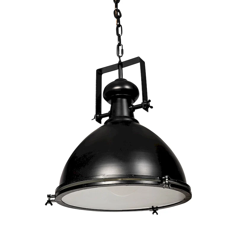 Bashaw III Black Metal Conical Pendant Light