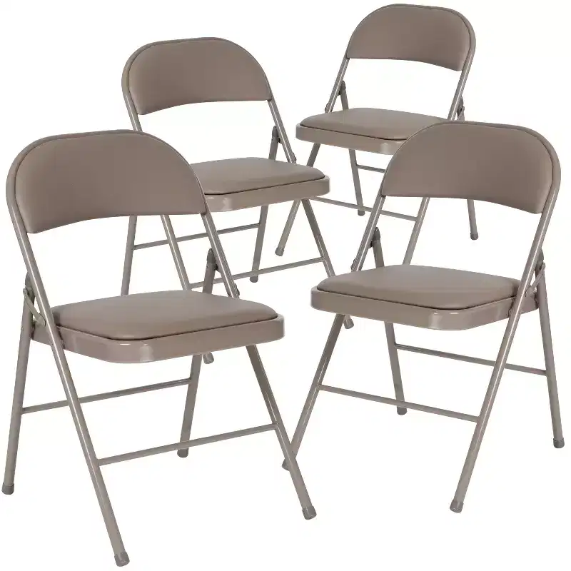Flash Furniture 4 Pack HERCULES Series Double Braced Vinyl Folding Chair