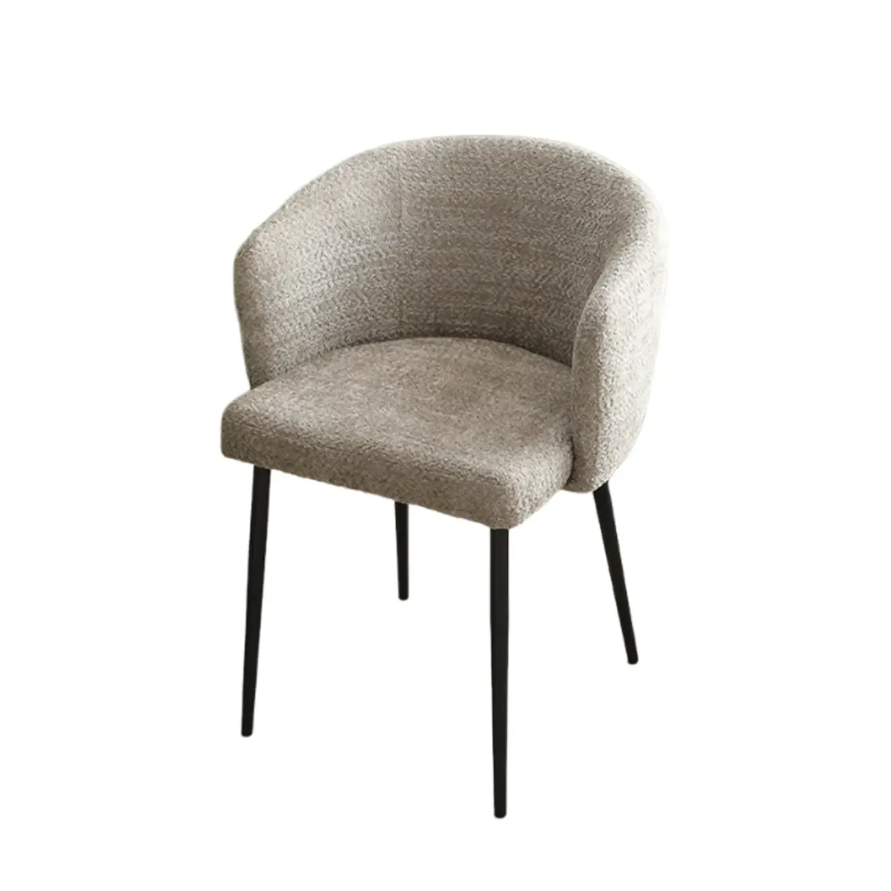 Modern Chenille Upholstered  Metal Leg Dining Chair