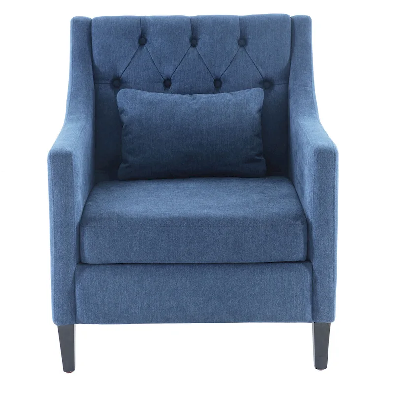 Upholstered Accent Armchair with Lumbar Pillow