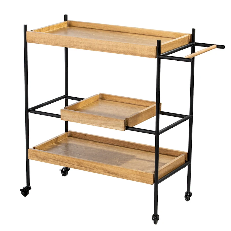 SEI Furniture Livingston Rolling Bar Cart