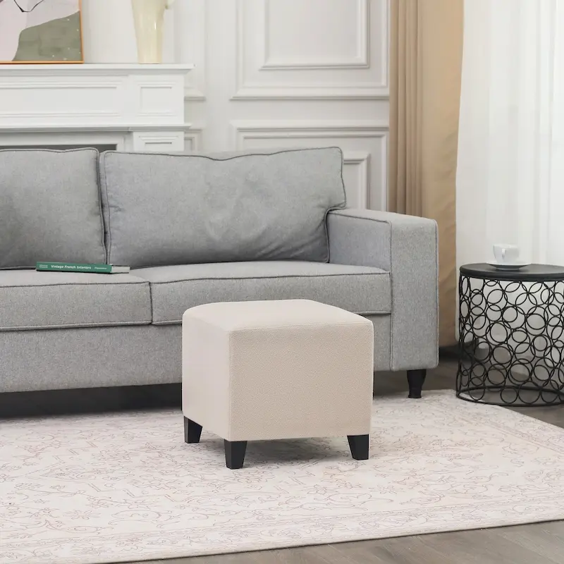 British Style Cube Ottoman Footstool