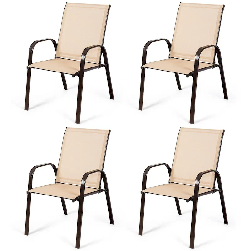 4PCS Patio Chairs Garden Deck Yard with Armrest - See Details