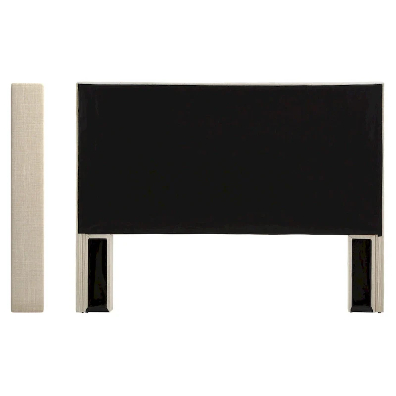 Detmold Queen Wingback Button Tufted Linen Fabric Headboard