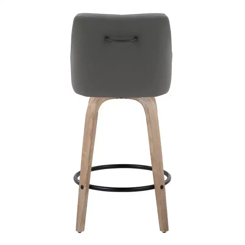 LumiSource Set of 2 Hannah Counter Height Barstools Dark Gray