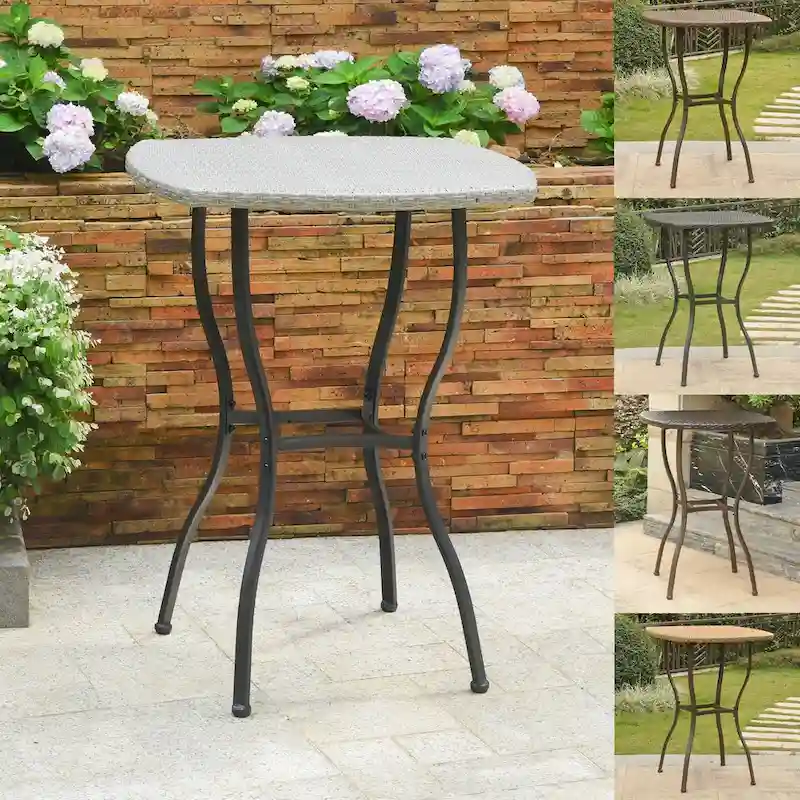 Valencia Resin Wicker/Steel Bar-height Patio Bistro Table
