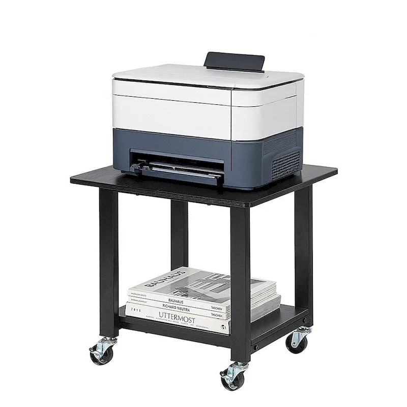 2-Tier Under Desk Printer Stand with Storage Shelf
