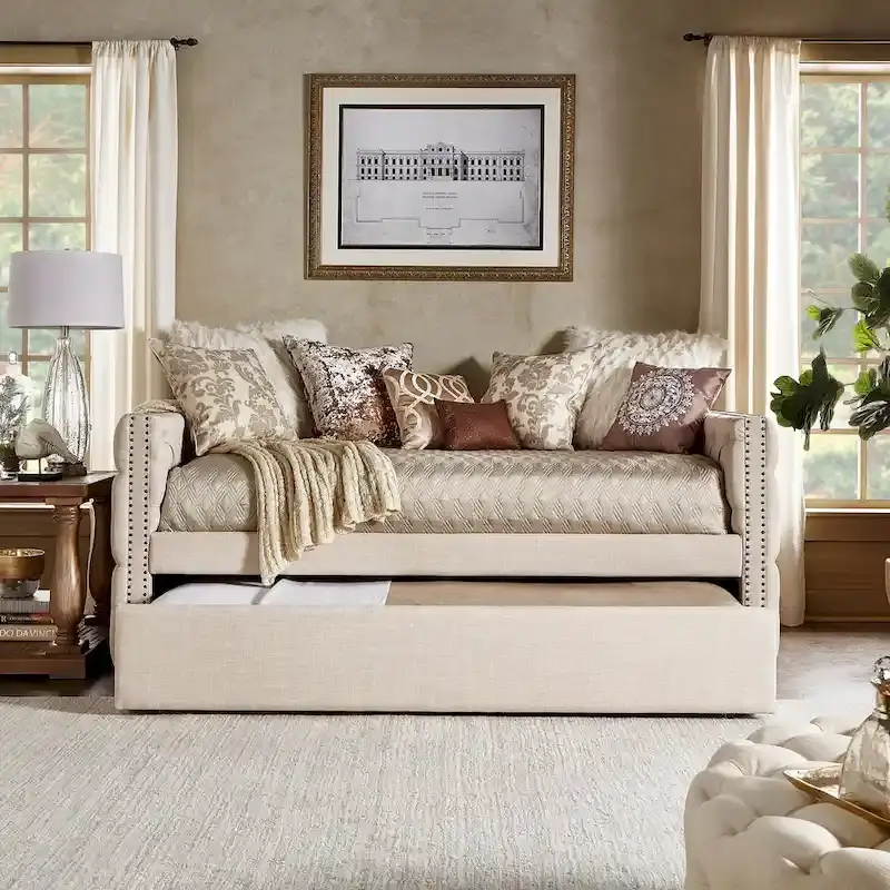 Knightsbridge Twin Tufted Nailhead Daybed by iNSPIRE Q Artisan