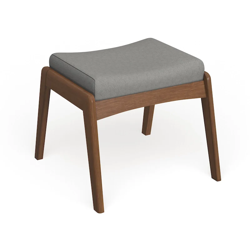 Carson Carrington Forssa Mid-century Walnut Upholstered Ottoman