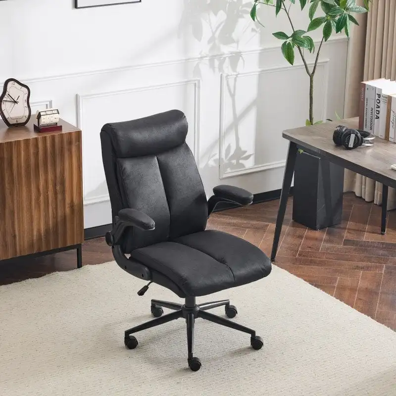 28W Mid-Back Swivel Office Chair Task Chair With Adjustable Arms - N/A