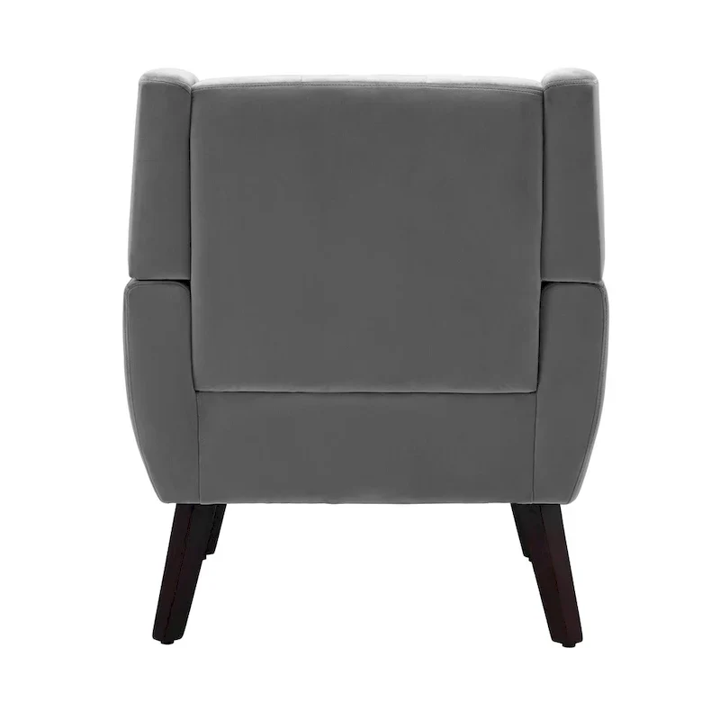 Tufted Upholstered Armchair with Wood Legs