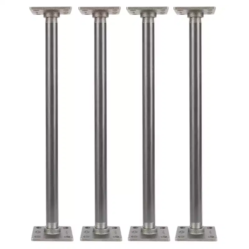 Pipe Decor 3/4 in. x 18 in. Square Flange Pipe Table Legs - 4 Pack