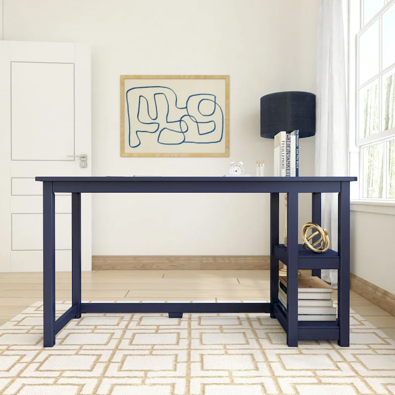 Plank and Beam Desk with Bookshelves