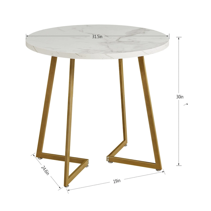 Javlergo 31.5 Round Dining Table Modern Leisure Table with Metal Leg