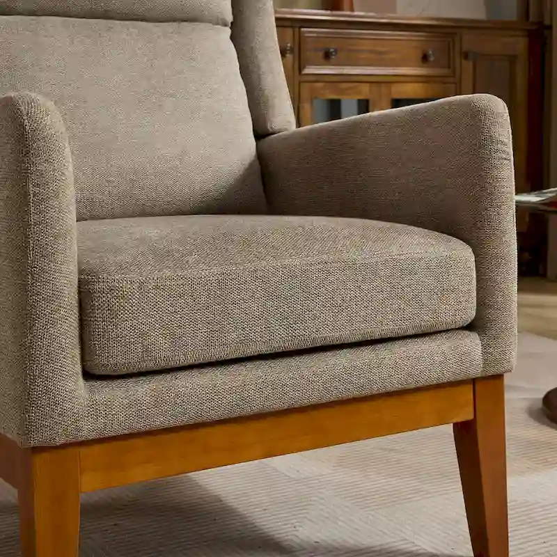 Modern Accent Wingback Chair,Polyester Blend High Back Reading Chair ,Upholstered Armchair Club Chair