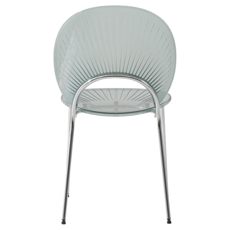 LeisureMod Opulent Plastic Dining Side Chair in Chrome Base