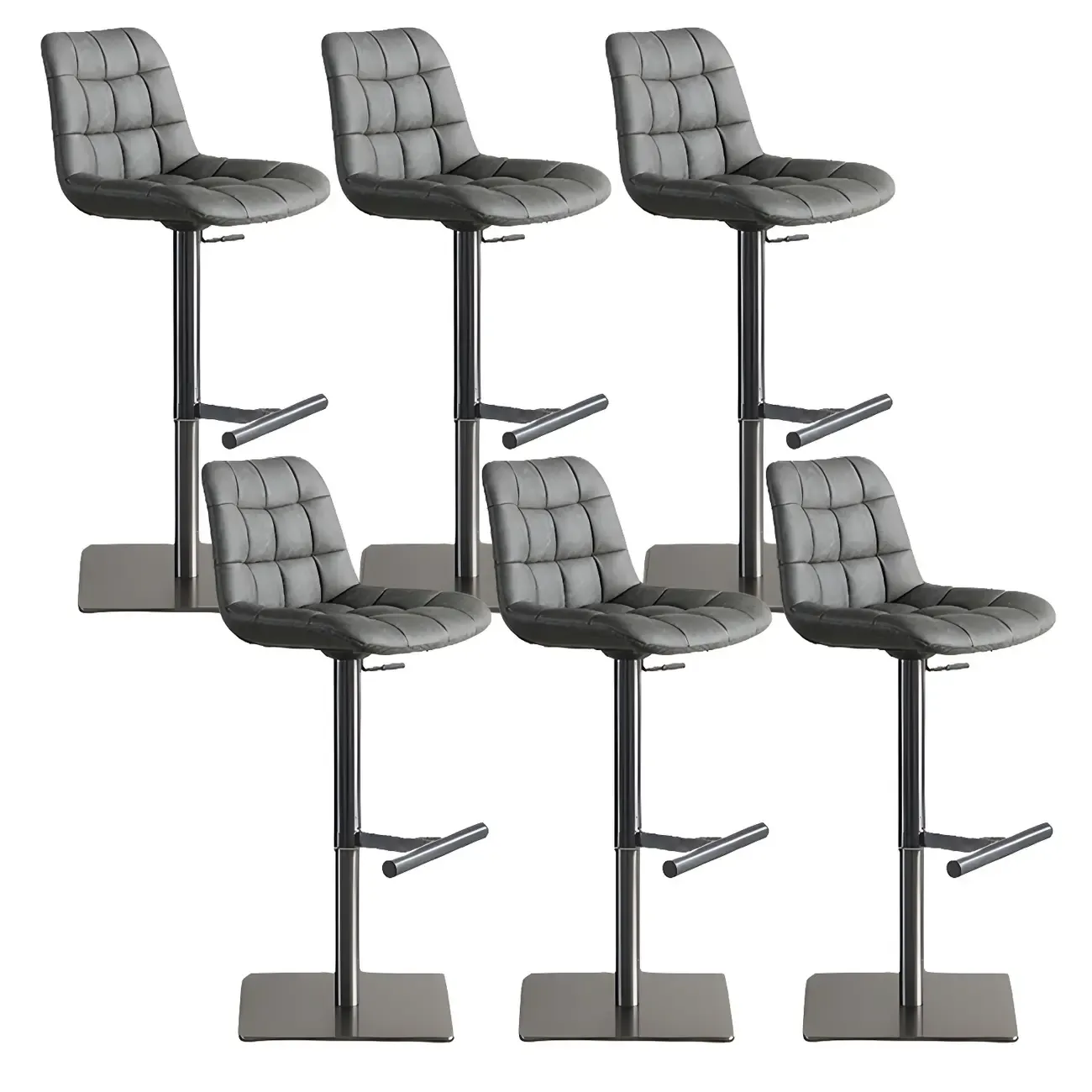 Modern Low Back Cushioned Swivel Adjustable Bar Stool