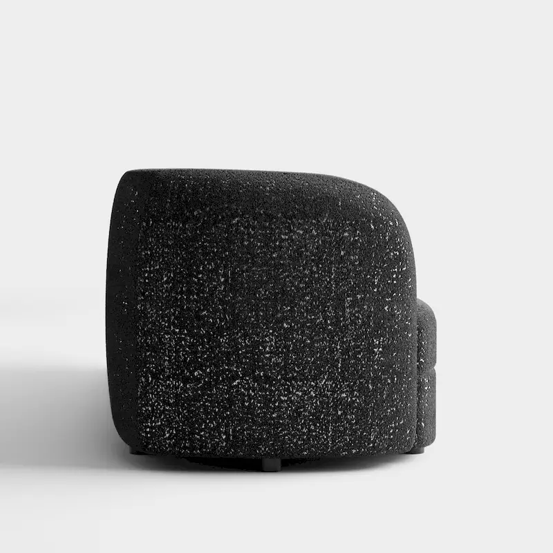 Modern Curved Arms Boucle Sofa with Kidney Style Seat