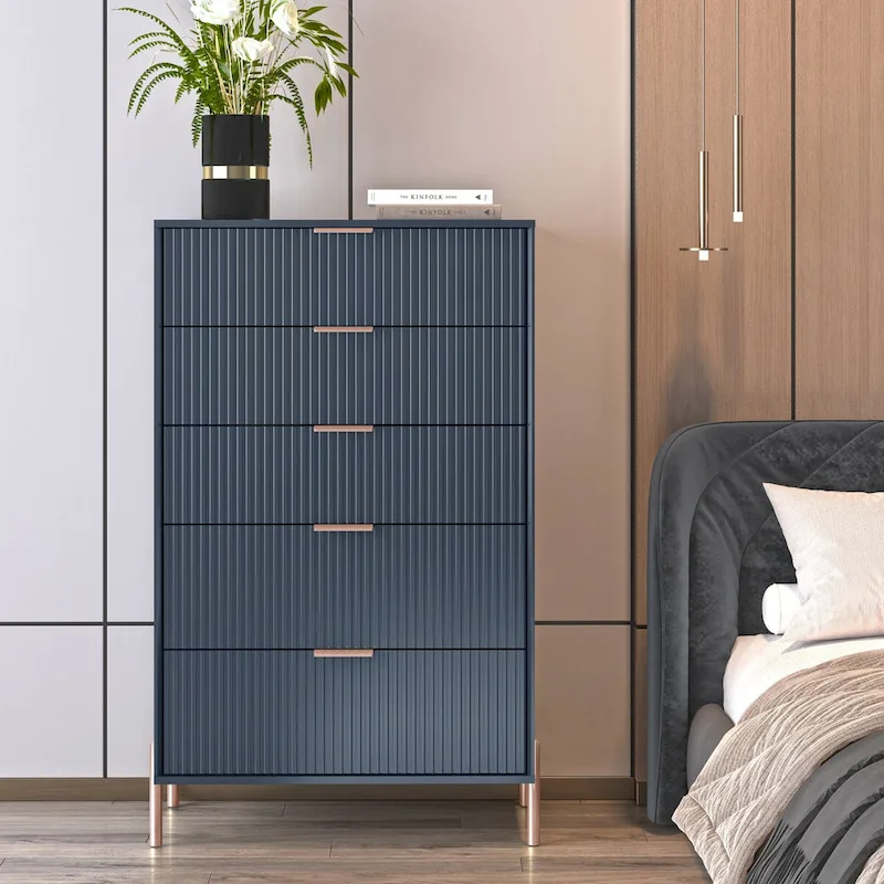 Modern 30  5-Drawer Chest with Metal Handles