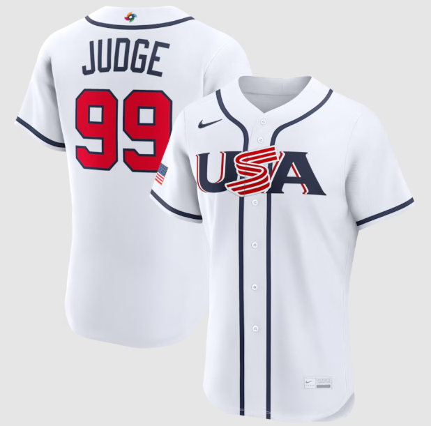 USA Baseball Aaron Judge White 2026 World Baseball Classic Home Authentic Jersey