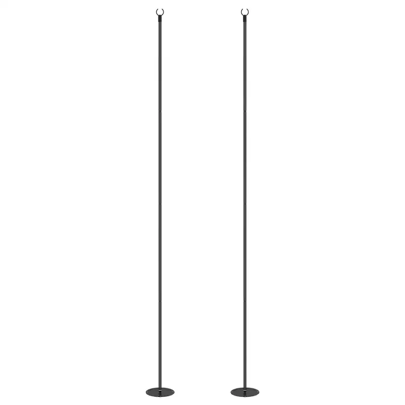 2/4Pack of 10' String Light Poles, Steel Hanging Lighting Stand for Patio, Backyard, Deck, Wedding, Party, Black