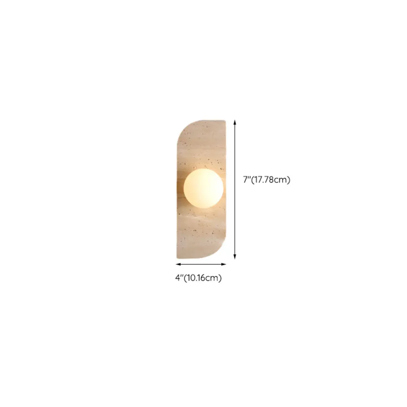 Modern Beige Stone Glass Globe Ambient Wall Sconce