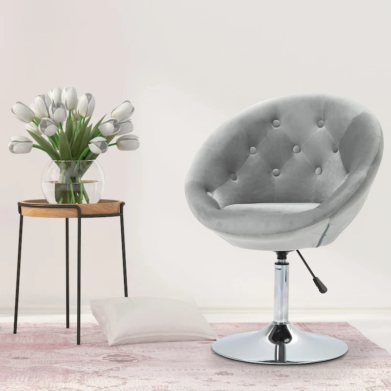 Swivel Accent Chair Modern Makeup Vanity Chair Adjustable Height Leisure Lounge Chair