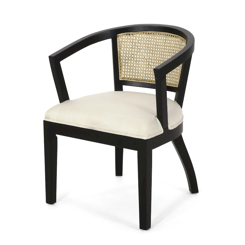 Upholstered rubberwood dining chair