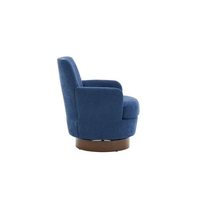 29.3 Upholstered Swivel Barrel Chair with Stainless Steel Base