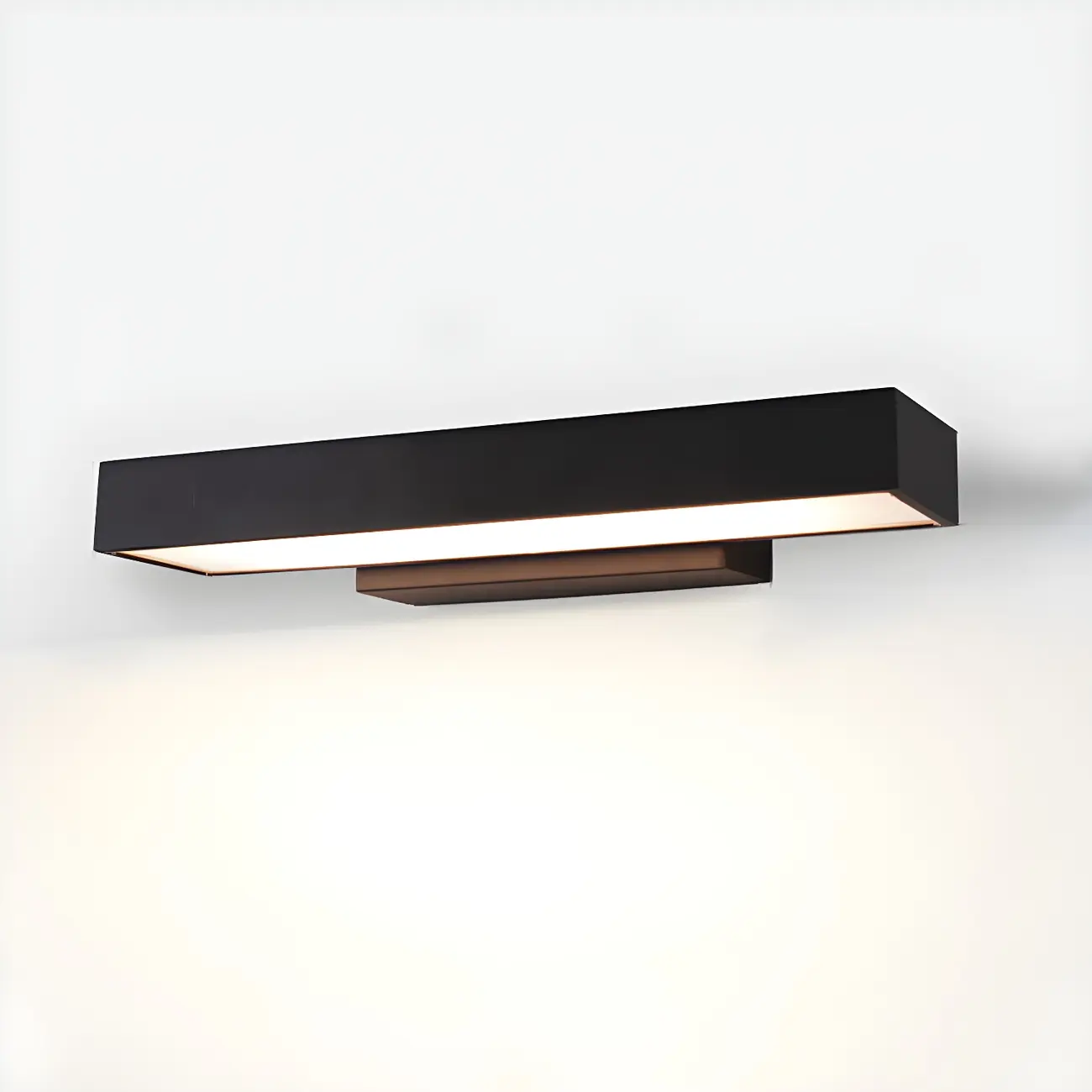 Modern Outdoor Black Steel Rectangle LED Wall Light