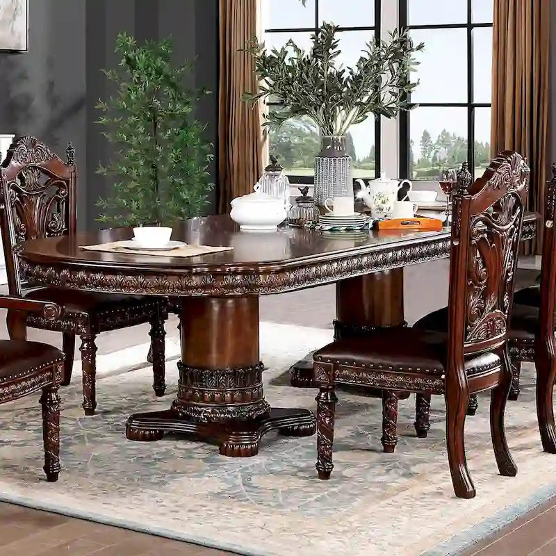 Furniture of America Abeena Traditional Cherry 120-inch Expandable Table