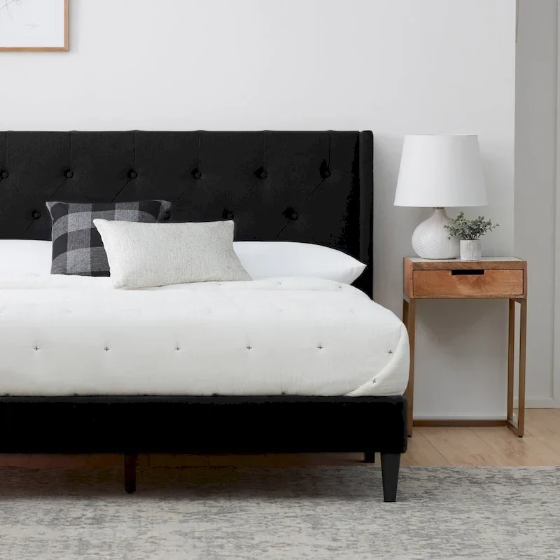 Brookside Isabelle Button Tufted Wingback Upholstered Bed