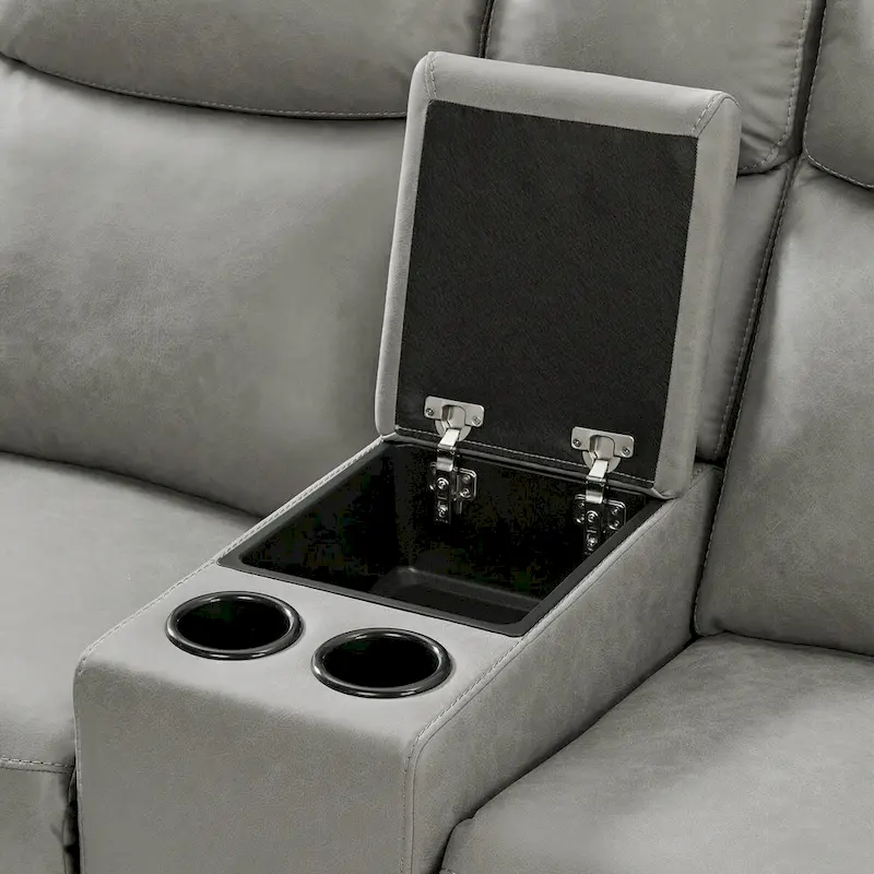 Roundhill Furniture Wesley 2-Piece Transitional Reclining Set, Gray