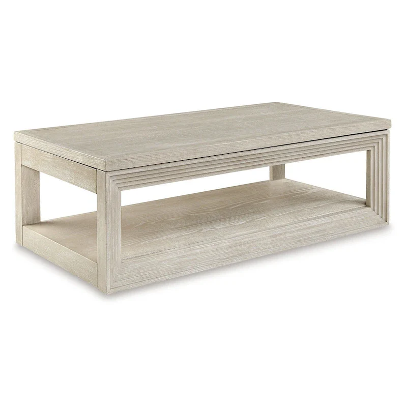 Marz Lift Top Coffee Table, Hidden Storage, 54 Inch Weathered Gray