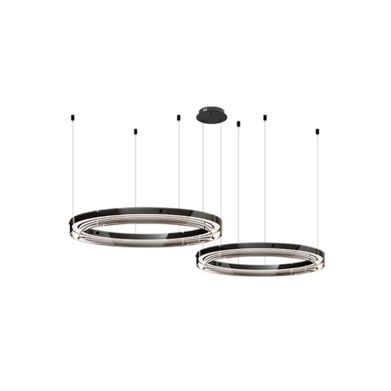 Modern LED Round Metal Chandelier with Flexible Height