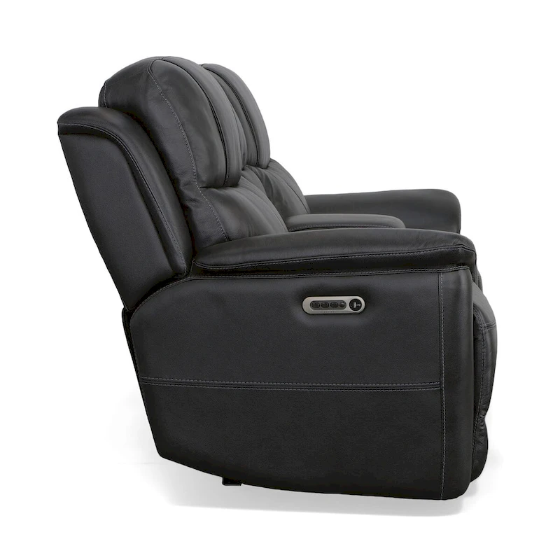 Crew Leather Power Reclining Zero Gravity Loveseat with Console, Power Headrests & Lumbar by Flexsteel