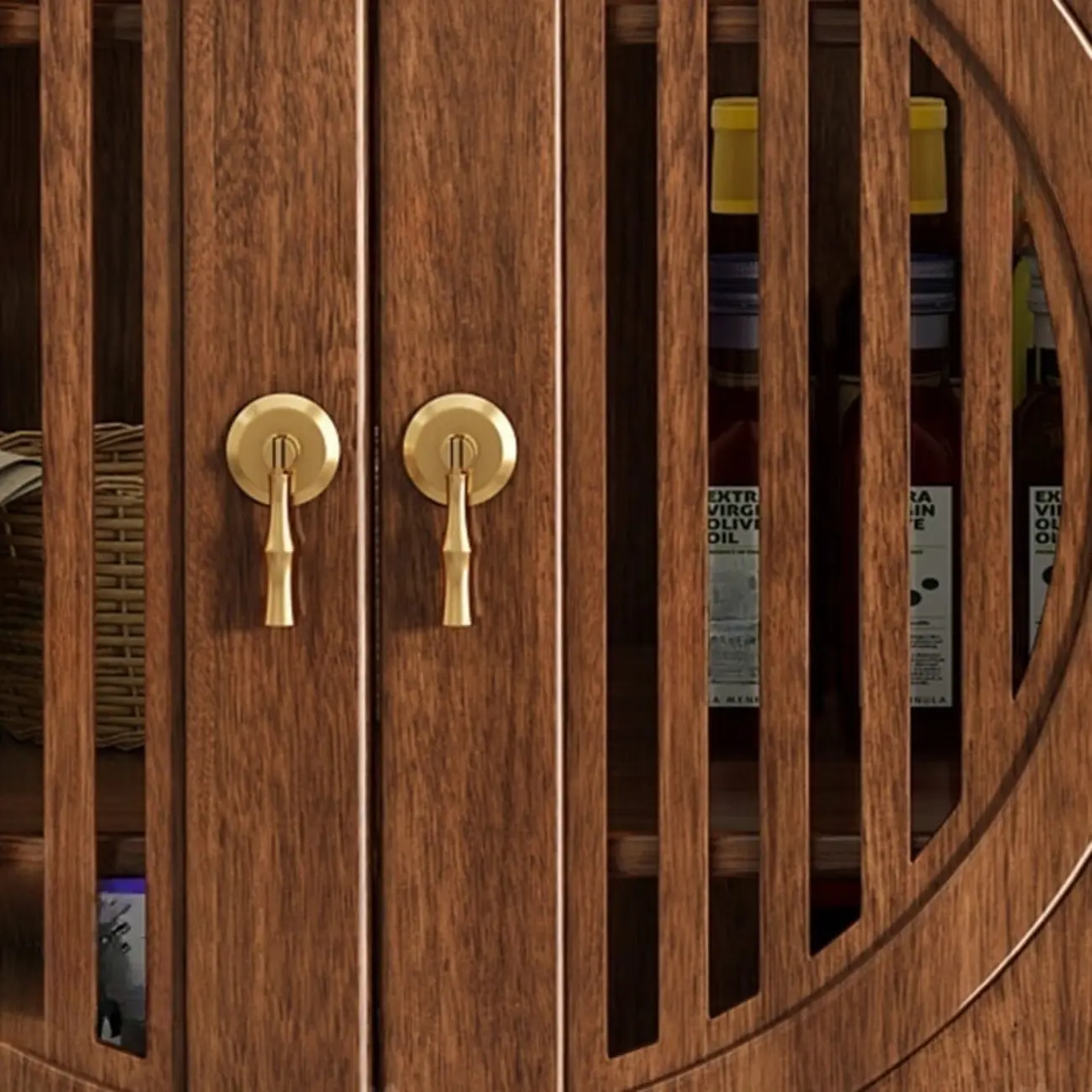 Traditional Wooden Sideboard with Cabinet & Drawer in Walnut