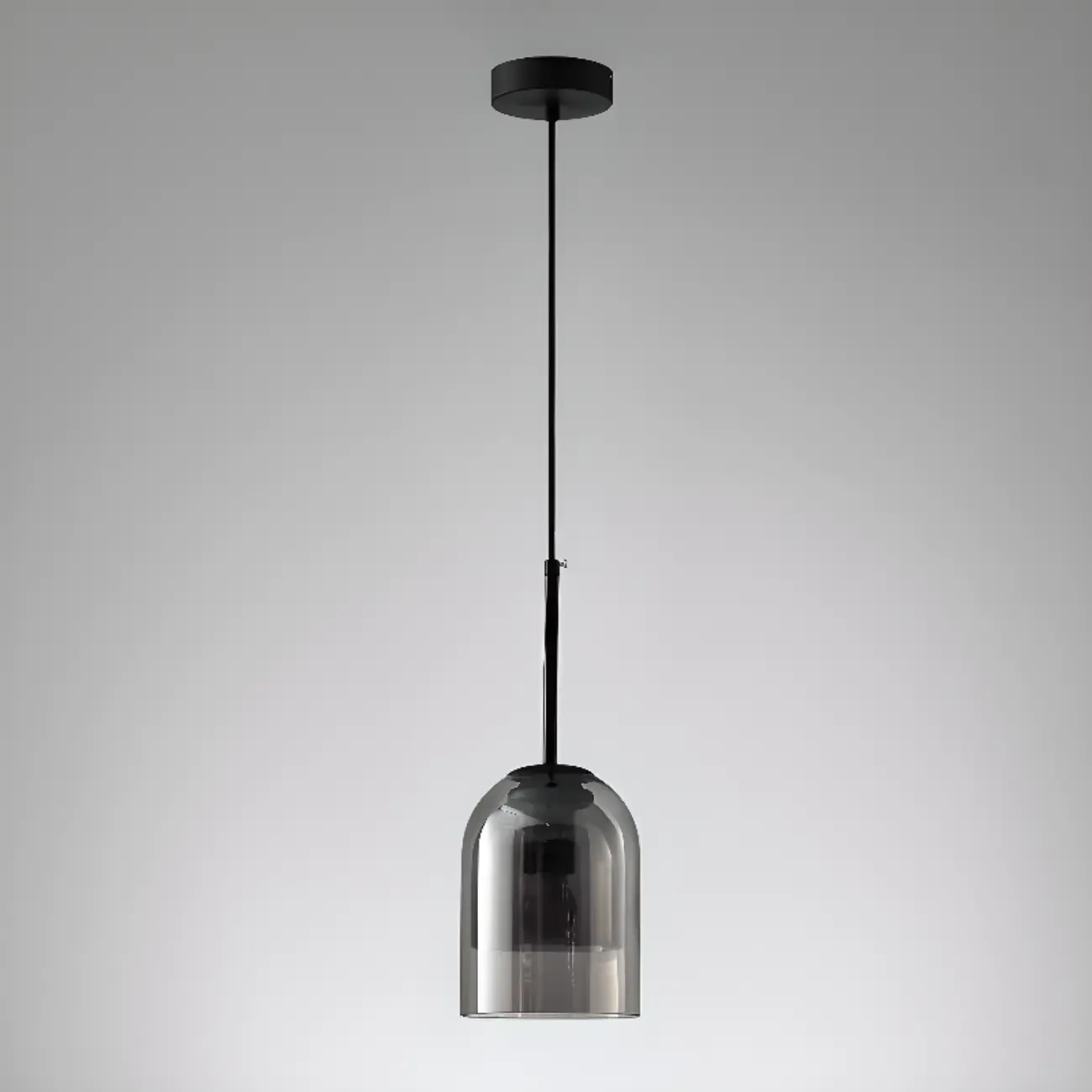 Modern Metal Gray Glass Cylinder Pendant Light