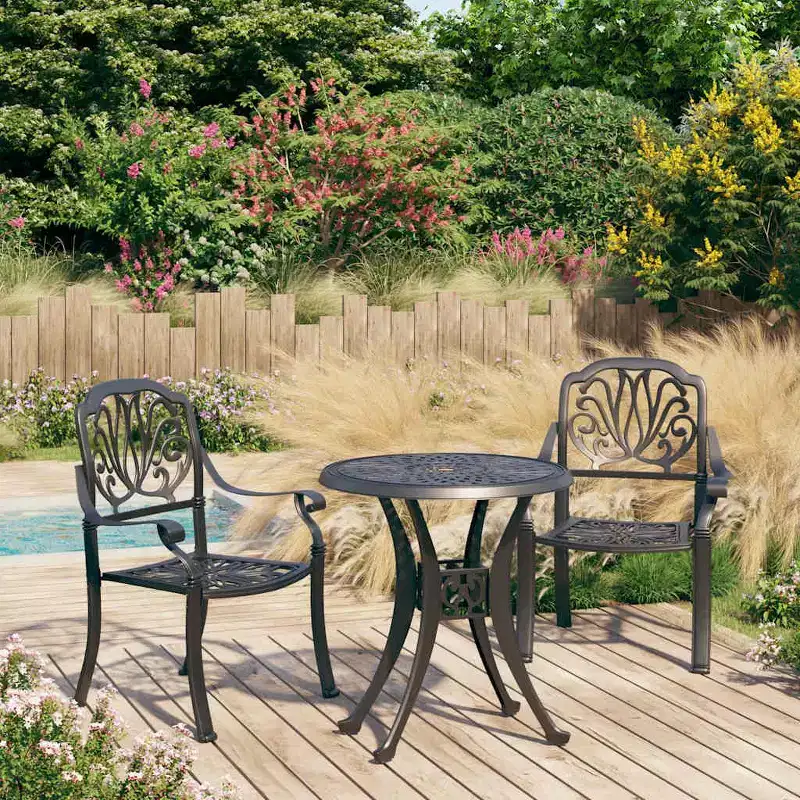 vidaXL Bistro Set Cast Aluminum Durable Bistro Set Round
